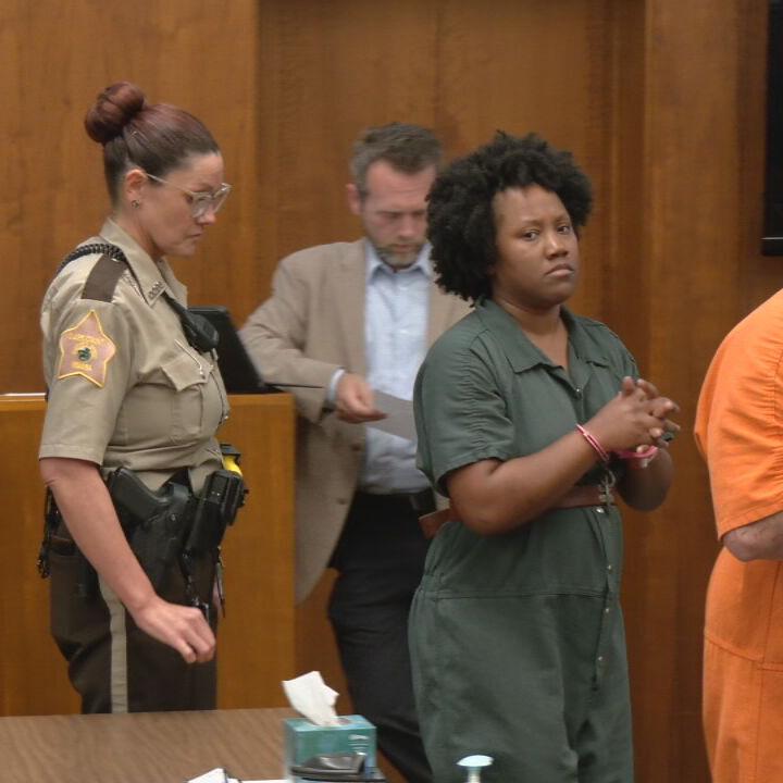 Brittany Baylor in court in Jeffersonville, Ind.